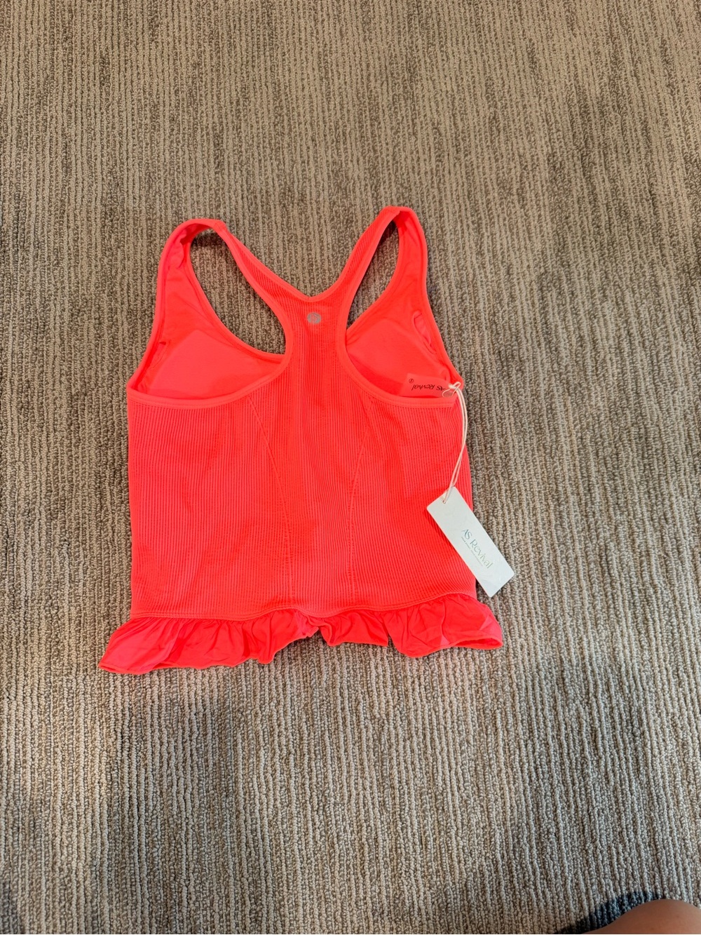 Altar'd State Red Ruffle Hem Ribbed Tank Top - Picture 2 of 2